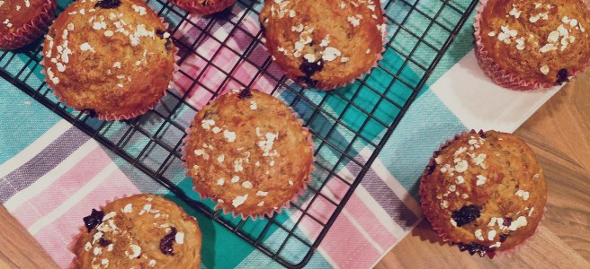 blueberry and banana muffins
